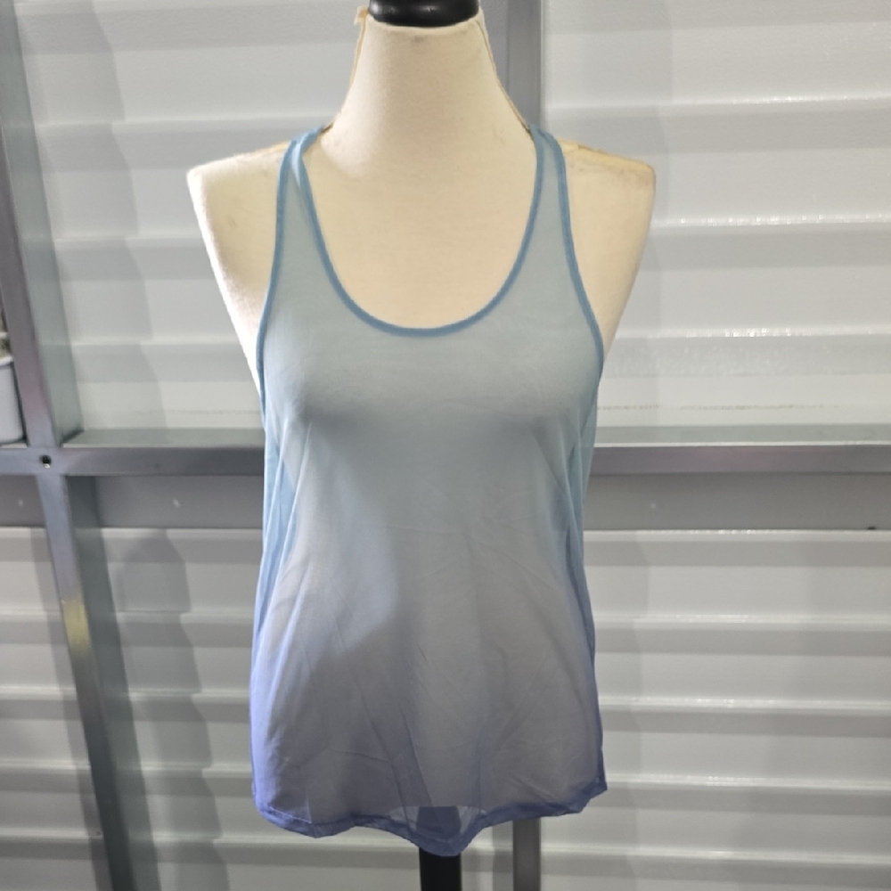 Blue Relaxed Racerback Tank Top
